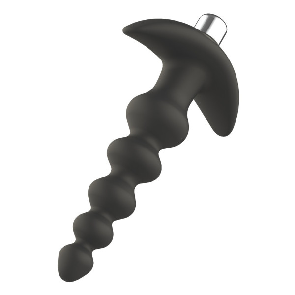 Plug anal vibrant noir en silicone 